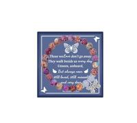 LINY Memorial Gifts for Loss of Loved One Grief Bracelet Sympathy Gift for Loss of Mother Father Son Daughter, M, Stone, natural stone