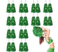 LINYAPRY 24Pcs Foil Cheerleading Pom Poms, Shiny Cheerleaders Cheer Pompoms, Cheering Squad Hand Flowers for Kids Adults Girls Team Spirit Sports Game Dancing Party Celebration