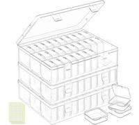 LINYAPRY Bead Organiser Box, 93Pcs Small Bead Storage Containers Plastic Cases with Hinged Lid, Rectangle Clear Diamond Painting Storage Containers for Jewelry, DIY Crafts, Bracelet, Seeds, Nail
