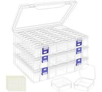 LINYAPRY Bead Organizer Box, 138 Pcs Small Bead Organizers and Storage Plastic Cases, Mini Clear Bead Storage Containers Boxes with Hinged Lid for Diamond Painting Accessories, Jewelry, Crafts