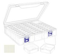 LINYAPRY Bead Organizer Box, 46 Pcs Small Bead Organizers and Storage Plastic Cases, Mini Clear Bead Storage Containers Boxes with Hinged Lid for Diamond Painting Accessories, Bead, Jewelry, Crafts