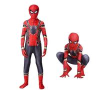 LinYiKaiYuan Costume for Boys Heroes 3D Print Bodysuit Superhero Costume Jumpsuit Cosplay Party Suit Jumpsuit with Headwear for Kids 2-18 Years (Red, 160CM)