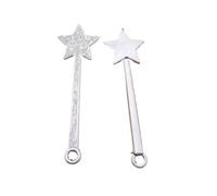 LINYONG 100pcs Star Magic Wand Charms 15mm x 47mm DIY Jewelry Making Pendant Antique Silver