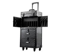 LINYpA66 Rolling Makeup Case Multi-layer Beauty Tattoo Salons Trolley Cosmetic Luggage Large Professional Hairdressing Suitcase Travel Makeup Toolbox
