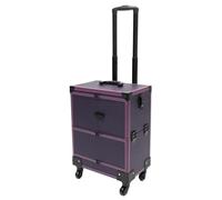 LINYpA66 Rolling Makeup Case Purple Rolling Makeup Train Case - Professional Artist Trolley Organizer