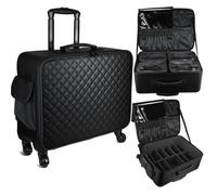 LINYpA66 Rolling Makeup Case Women Professional Trolley Makeup Suitcase Artist Train Case Rolling Cosmetic Bag Wheeled Luggage