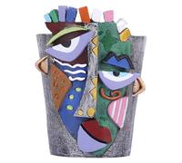LINYTHER Abstract Face Planter Pot Head, Funky Planter Decorative for Indoor Plants, Whimsical Colorful Art Large Resin Plante for Indoor and Outdoor Garden, Vintage Unique Home Decor