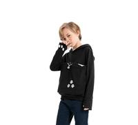LINYUCHEN Boys Girls Cat Ears Long Sleeve Hoodie, black, 12-13 Jahre