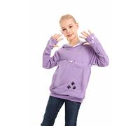 LINYUCHEN Boys Girls Cat Pouch Hoodie - Kitten Puppy Carrier Holder Sweatshirt Long Sleeve Cat Ear Pullover Tops, Purple, 12-13 Years