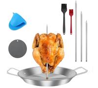 LINYUES Gyro Pan with Skewer, Gyro Plate, Vertical Kebab Skewer Stand Stainless Gyros Skewer Plate Hanging Kebab Skewer Stand Suitable For Parties,Camping, Picnics Hanging Kebab Skewer Stand 13in