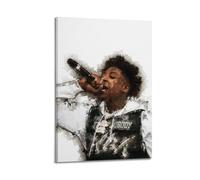 LINYUYING 1 YoungBoy Never Broke Againwall Art Canvas Aesthetic Music And Movie Decoration Living Room Bedroom 16x24inch(40x60cm) Frame-style
