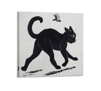 LINYUYING Strutting Tom Cat By Louis Wain Painter Artworkwall Art Canvas Aesthetic Music And Movie Decoration Living Room Bedroom 16x16inch(40x40cm) Frame-style