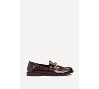 Linzi Affluent Burgundy Faux Leather Loafers Burgundy