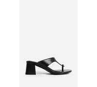 Linzi Briar Black Toe Post Mule Heels Black