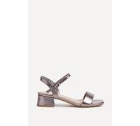 Linzi Carlie Wide Fit Pewter Faux Leather Low Heels In Grey Grey