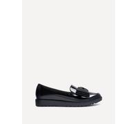 Linzi Cathy Black Patent Classic Slip On Loafer Black 8-Standard Fit