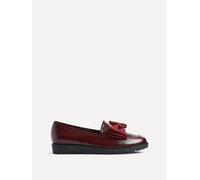 Linzi Cathy Burgundy High Shine Classic Slip On Loafer Burgundy 4-Standard Fit