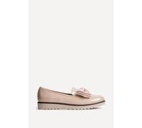 Linzi Cathy Mocha Patent Loafers In Nude Nude 7-Standard Fit