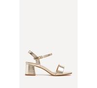 Linzi Darcie Gold Faux Leather Heeled Sandals Gold