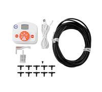 LINZI Digital Watering Timer USB Chargable Portable Programmable Water Pump Timer LCD Display Indoor Automatic Irrigation Watering Controller with 10M/33FT Micro Drip Irrigation Kit