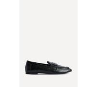 Linzi Edition Black Faux Leather Penny Loafers Black