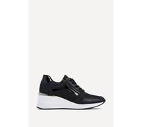 Linzi Everett Black Glitter Wedged Trainers Black