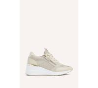 Linzi Everett Gold & Nude Wedged Trainers Nude