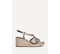 Linzi Evolve Pewter Faux Leather Woven Espadrille Wedge In Silver Silver 6-Standard Fit
