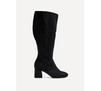 Linzi Fable Wide Fit Black Faux Suede Knee High Block Heeled Boot Black