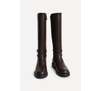 Linzi Fierce Brown Long Flat Boots Brown
