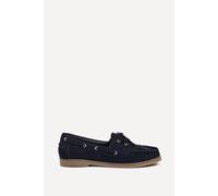 Linzi Frame Navy Faux Suede Boat Shoes Navy