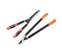 LINZI Garden Loppers Shears Set 2 PCs, Bypass Loppers 25 Inch and Hedge Shears 21 Inch as Tree and Shrub Care Kit, Garden Manual Lopping Pruners Branch Cutters (Budget)
