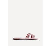 Linzi Indira Baby Pink Suede Aztec Design Embellished Slider Sandal Baby Pink 5-Standard Fit