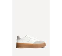 Linzi Kaia White And Grey Faux Leather Trainers White 4-Standard Fit