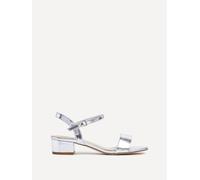 Linzi Kezzi Silver Faux Leather Barely There Low Block Heeled Sandal Silver
