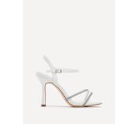 Linzi Mesmerize White Faux Leather Square Toe Diamonte Embellished Heel White 6-Standard Fit