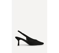 Linzi Method Black Square Toe Court Heels Black 4-Standard Fit