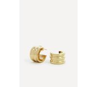 Linzi Noa Small Gold Ridge Hoop Earrings Gold