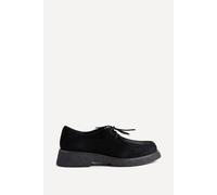 Linzi Perth Black Faux Suede Laced Chunky Loafer Black
