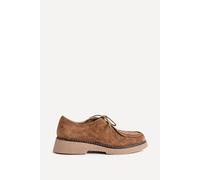 Linzi Perth Tan Faux Suede Laced Chunky Loafer Tan