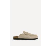 Linzi Poet Beige Real Suede Leather Mule Loafers Beige