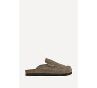 Linzi Poet Mocha Real Suede Leather Mule Loafers In Brown Brown