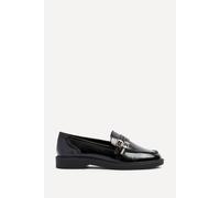 Linzi Portland Black Faux Leather Loafer Black 7-Standard Fit