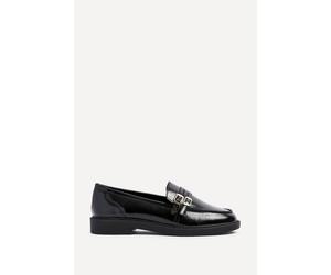 Linzi Portland Black Faux Leather Loafers Black