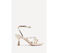 Linzi Reflect Gold Faux Leather Strappy Heels Gold