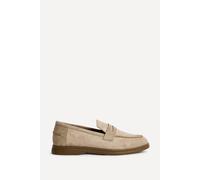 Linzi Review Beige Faux Suede Classic Loafer Beige