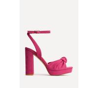 Linzi Ruba Fuchsia Knotted Platform Heels Fuchsia