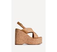 Linzi Santana Tan Cork Wedges Tan