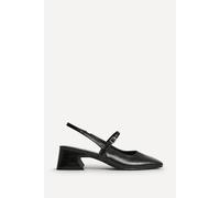 Linzi Society Black Faux Leather Mary Jane Heels Black 4-Standard Fit