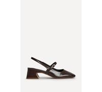 Linzi Society Brown Faux Leather Mary Jane Heels Brown 3-Standard Fit